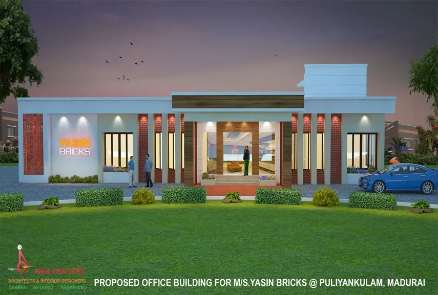 Proposed Office Building for Yasin Bricks @ Puliyangulam,Madurai. (Night View)
